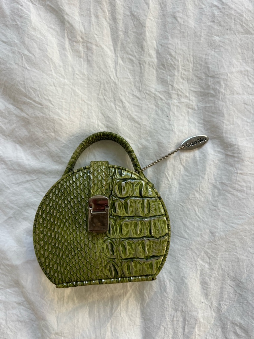 Vintage Cara Mia Croc-Embossed Mini Bag